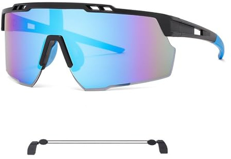 Culinavog Gafas de Sol Deportivas, Gafas de Ciclismo Polarizadas, Gafas de Bicicleta con correa para gafas de doble agujero, Gafas de Bicicleta de Montaña con UV400 para Actividades al Aire libre
