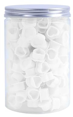 200Pcs Heart Ink Caps with Base Silicone Disposable Pots Tattoo Pigment Cup for Tattooing Supplies (White)