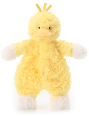 Apricot Lamb Flower Duck Duckling Cute Comforter Plush Security Blanket for Baby Boy and Girl, Cuddly Lovey for Infant and Toddlers, Yellow 10 Inches