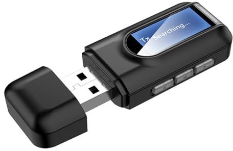 Ubric USB-Bluetooth-adapter för TV, 2-i-1 Bluetooth 5.0 sändare/mottagare, mini-radio ljudsändare för TV, PC, stereosystem och bilradio