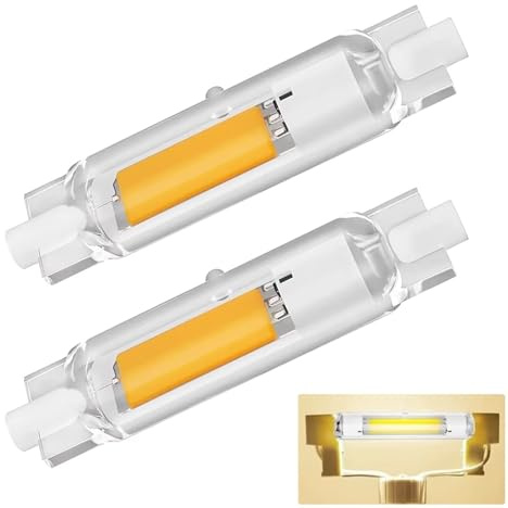 Dvnoua R7S LED Bulb 78mm 20W Dimmable (200W Equivalent), R7S Bulb 78mm LED Dimmable Natural White 4000K 2000LM, Flicker-Free, 360° Light Angle, Energy Saving R7s Floodlight, 2 Pack