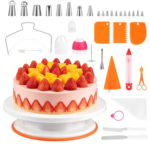 Juego de accesorios para tartas (61 piezas) plato giratorio para tartas