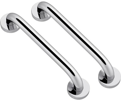 Neoteck 2 Pezzi Maniglione da Bagno 12inch/30cm Maniglia da Bagno Acciaio Inossidabile Anti Scivolo Maniglione da Doccia Maniglia per Vasca da Bagno Doccia Portasalviette Sicurezza per Disabiliti