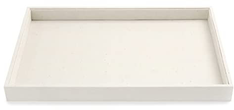 Oirlv Linen Jewellery Tray Stackable Jewellery Organiser Tray Jewellery Display Tray Flat Jewellery Tray for Necklace Bracelet Ring Display and Organiser