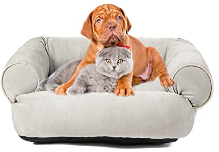 PETCUTE Nid pour Chat Confortable,Coussin Animaux de Compagnie Moyenne Taille,Lavable en Machine,Orthopédique Lit pour Animal de Compagnie,Respirant Lit pour Chien,Panier Chien avec Antidérapant Bas
