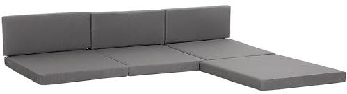 Outsunny Outdoor Cushion Pad Set for Rattan Furniture, 7 Piece Garden Furniture Cushions, Patio Conversation Set Cushions ONLY, Lightweight and Durable, Grey