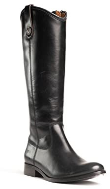 Frye Melissa - Stivali da equitazione da donna, con cerniera interna, con fodera in pelle morbida con suola in pelle infusa in gomma e ferramenta firma Altezza albero 44 , nero, 37 EU