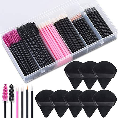 Einweg-Make-up-Applikator-Set Mit Dreieckigen Puffs, Mascara-Stäben, Lippen-Applikatoren, Wimpern-Liner-Pinsel für Make-up-Künstler - 248 Stück