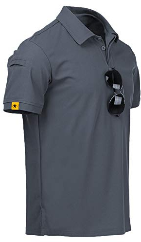 JACKETOWN Men Polo Shirt Short Sleeve Breathable Tennis Shirt Summer Tshirts Men Button Front Polo Shirts for Men Adult Casual Sport Shirt Basic Regular-Fit Golf Shirt