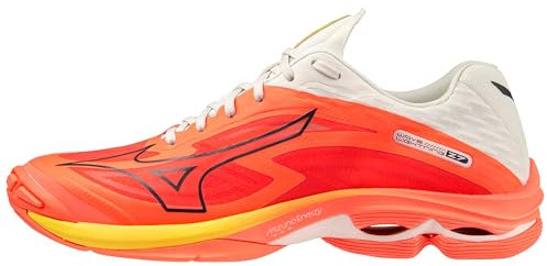 Mizuno Wave Lightning Z7 Volleyballschuhe, Unisex, Erwachsene, NeonFlame/Black/Bolt2Neo, 43 EU, Neonflame, Schwarz, Bolt2neo, 43 EU