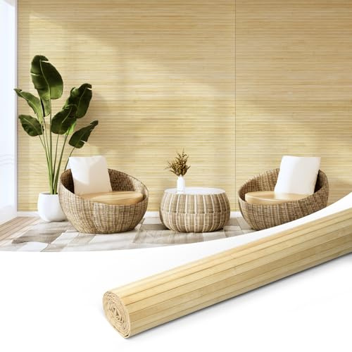 Art3d Panneau mural en bambou naturel pour décoration murale intérieure, panneau renouvelable pour mur, plafond, meubles, armoire, bureau, 122 x 244 cm