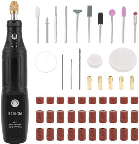 Mini Cordless Rotary Tool, Mini Electric Grinder 5-Speed 8000rpm to 16000rpm Rotary Tool Kit Drill Polishing Kit with 40 Accessories, Mini Angle Grinder for Sanding, Polishing, Drilling, Engraving