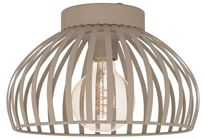 EGLO Taklampa Mogano 3, takarmatur vardagsrum, lampa sovrum, metall i beige | E27-sockel, Ø 28 cm