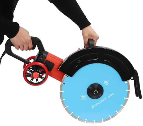 Sierra de hormigón eléctrica 4000W Power Tools Corte Disco Sierra Circular 3000rpm Profundidad Ajustable Con Mango Sierra de Hormigón Cortadora,Para Cortar Piedra, Hormigón, Granito