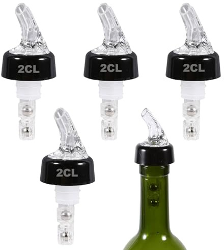 Lot de 4 becs verseurs spiritueux, doseurs de 2 cl pour bouteilles, bec verseur automatique, mesure du vin, bec verseur, convient pour les bars, les familles, les fêtes, le vin, les cocktails