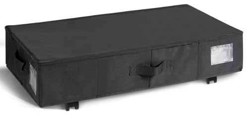 Maphissus 1 Pack Under Bed Storage on Wheels, Rolling Underbed Containers Bins with Lids,Bedroom Organizer for Clothes, Shoes, Blankets
