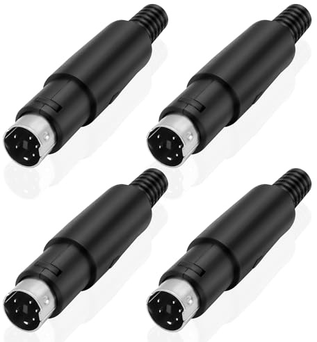 MEIRIYFA S-Video Mini DIN 5 Pin Conector Adaptador de Soldadura Terminales de Transmisión de Señal Conector para TV VCR DVD Ordenador Reproductor - 4 unidades (5 Pines)