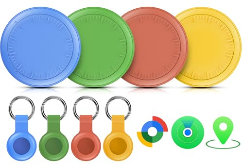 Air Tracker Android e IOS, 4 Pezzi Android Smart Tracker Tag Compatibile con Apple e Google Funzioni Trova Dov'è, Bluetooth Localizzatore Trova oggetti Chiavi per Chiavi/Bagagli/Valigie (Multicolore)