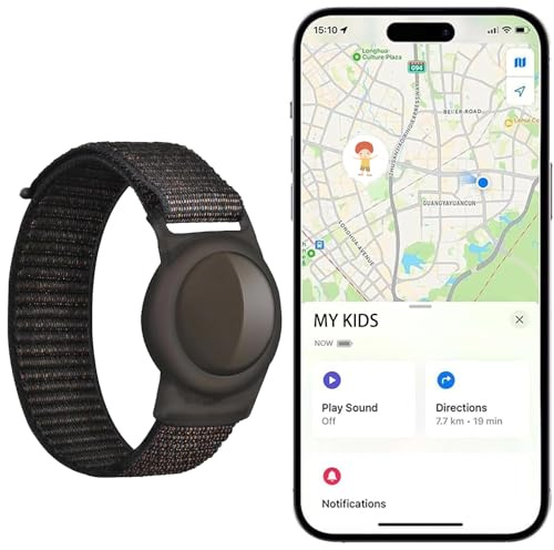 Localizzatore GPS per bambini (solo iOS) Solo iOS Mini Locator Cinturino in tempo reale per adolescenti esigenze speciali e dispositivo di monitoraggio nascosto per anziani, funziona con Apple Trova