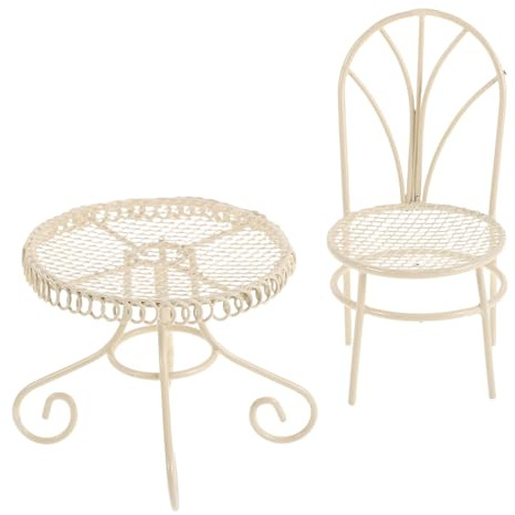 HONITANO Lot De 2 Chaises Miniatures pour Accessoires Photo Table Et Chaise Miniatures De Bistrot Mobilier De Maison De Poupée Maquette De Maison De Poupée De Bistrot