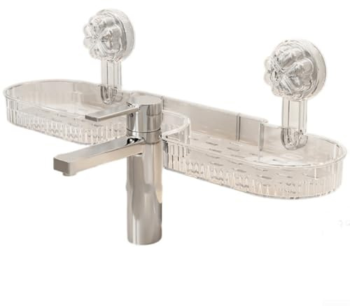 HpLive Étagères de robinet amovibles avec ventouse ondulée, étagère pour évier de cuisine et salle de bain, organisateur peu encombrant (B)