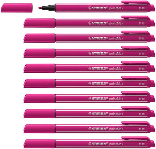 STABILO pointMax - Fineliner Premium - Confezione da 10 - Rosa