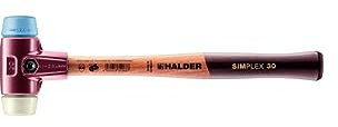 Simplex Schonhammer, TPE-soft / Nylon; mit Tempergussgehäuse und hochwertigem Holzstiel | D=30 mm | 3018.030