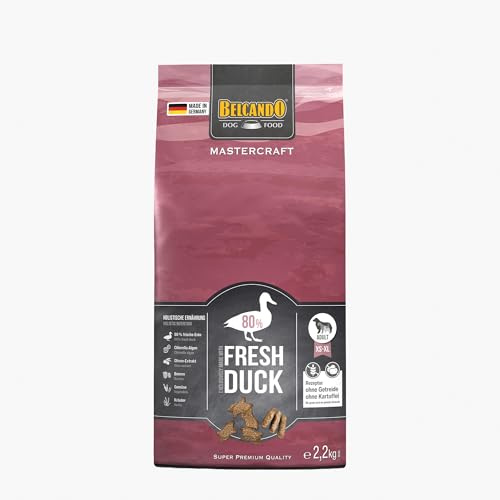 Belcando Mastercraft Fresh Duck [2,2kg] Cibo secco per cani | 80% di carne fresca | Cibo per cani senza cereali con anatra | Puro | Per tutte le razze