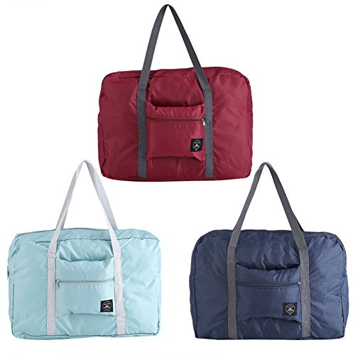 Faltbare Duffles-Tasche, wasserdichte leichte klassische tragende Schulter-Multifunktionshandtasche für Ferien/Reise/Sport/Turnhalle etc.(Dunkelblau)