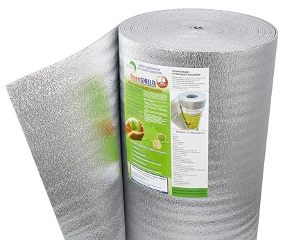 SmartSHIELD -5mm 16''X50ft R17 Reflective Insulation Roll, Foam Core Radiant Barrier, Thermal Insulation - FOIL / FOIL