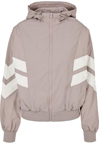 Urban Classics Damjacka dam crinkle Batwing Track-jacka, träningsjacka för kvinnor med fladdermusärmar finns i många färger, storlekar XS – 5XL, Dukrose/Whitesand, XL