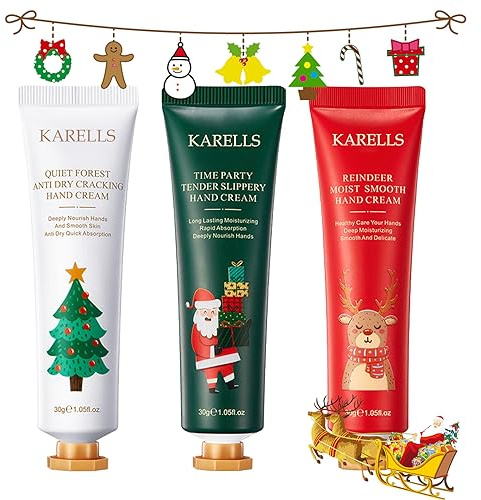 Handkrämer set, handkräm presentset, julklappar, mini handkräm presentset, handvårdskräm för mycket torra spruckna händer, födelsedagspresent till kvinnor/jul mamma gåva, 3 st