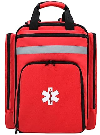 MYDAYS OUTDOOR First Aid Medical Backpack,First Aid Backpack Empty,EMS EMT First Aid Bag Empty,Emergency Medical Bag,Trauma Bag for Camping,Hiking,Outdoor Travel(Red)