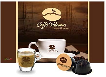 Caffè Vulcanus – Boissons instantanées en capsules, compatibles avec Nescafé Dolce Gusto (50 capsules, ginseng)