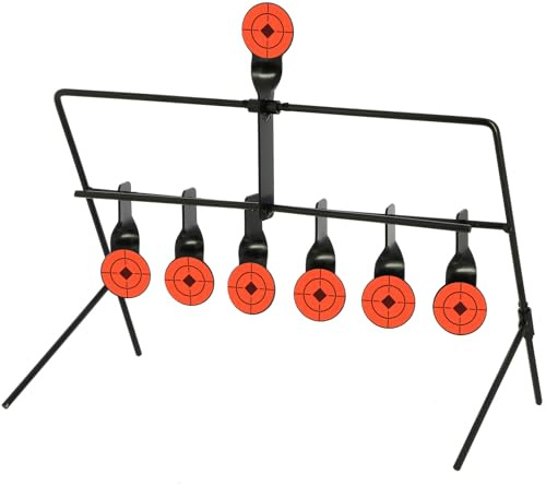 Shooting Target Gallery with Auto Reset - 5/7 / 9 Targets – Steel Swinging Targets for Air Rifle & Pistol Practice, Portable High Visibility Training Target