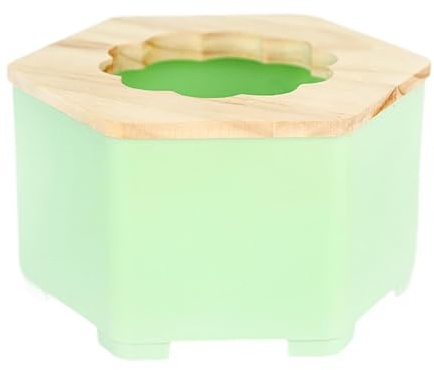 Chosertory Hamster Toilet Sand Container Bathtub Wood PP Compact Design Semi-Enclosed Easy Maintenance Suitable for Small Rodents Pets, Green