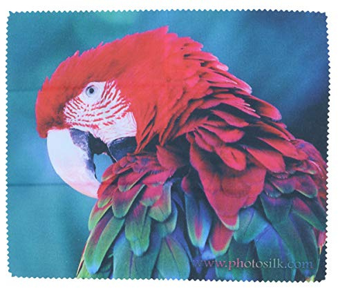 PhotoSilk mikrofiberduk – papagei – 15 x 18 cm – i vinylväskan – lämplig för alla optiska ytor