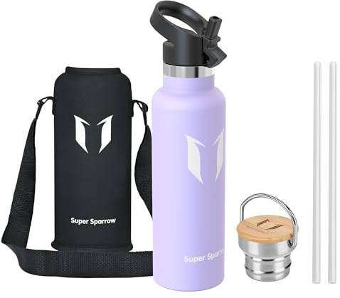 Sparrow Metal Water Bottle with Straw - Insulated Water Bottles - 620ml