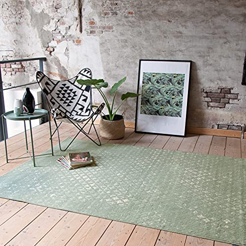 FRAAI | Home & Living Teppich Vintage - Wonder Rustic Grün - Polypropylen - Kurzflor - Vintage - Boho, Orientalisch - Wohnzimmer, Esszimmer, Schlafzimmer - Carpet