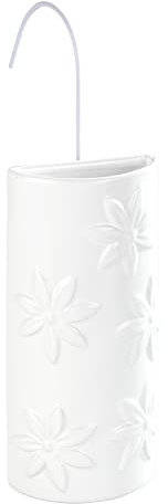 WENKO Flower Saturator, Room Humidifier with Floral Decoration for Radiator, Ceramic, 9 x 19.5 x 4 cm, White