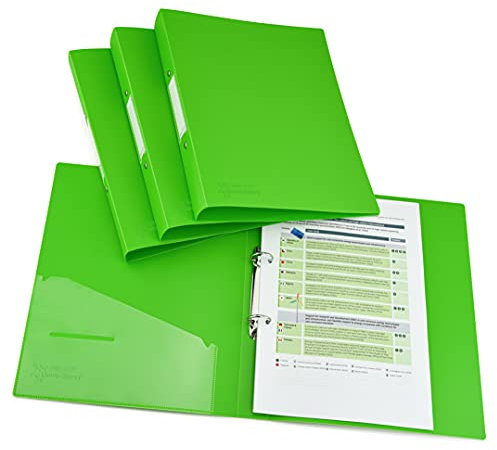 Rapesco 1662 Ringbuch mit Antibakteriellen Schutz, 2 Ringe, 35 mm Rücken, A4, Grün, 4er Pack