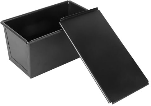 DOITOOL Teglia per pagnotta con coperchio, antiaderente, con coperchio, 450 g, in acciaio inox, per pane, toast, panini, torte, stampo per pane tostato (18 x 10,8 x 9 cm)