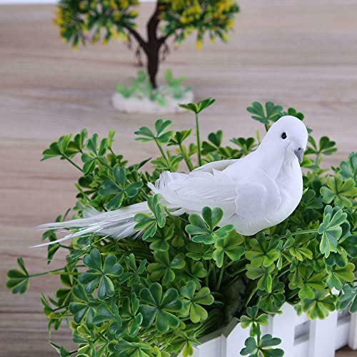 SPORTARC 2 colombe finte decorative in schiuma artificiale, uccelli bianchi con magnete, uccelli artigianali per decorazioni domestiche, decorazioni per matrimoni