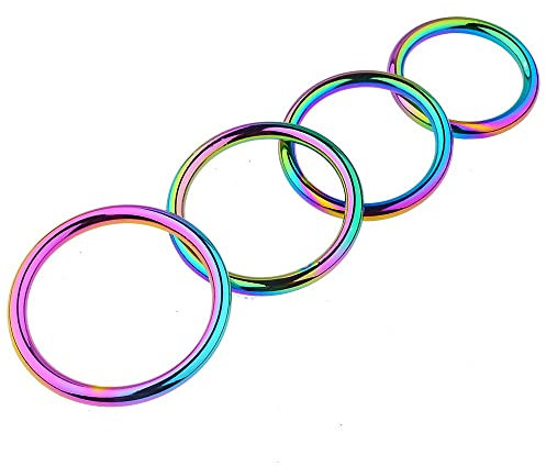 40/45/50/55 mm Regenbogen Penis Ring Hahn Ring Männlicher Metallkugel -Hodensack for Männer, Penisringe (Size : 55mm)