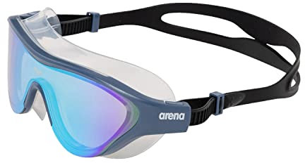ARENA The One Verspiegelte Anti-Fog Unisex Schwimmbrille für Erwachsene, Taucherbrille mit Breiten Gläsern, UV-Schutz, Selbstjustierender Nasensteg, Orbit-Proof Dichtung