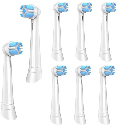 SpacEver 8 Stück Aufsteckbürsten Kompatibel mit Oral B iO Elektrische Zahnbürsten Bürstenköpfe für Oral B iO Ersatzköpfe 3/4/5/6/7/8/9/10 Series Ultimative Sanfte und Reinigung Weiß