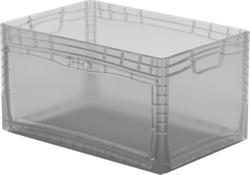 Surplus Systems Eurobox Door 60 x 40 x 32 cm, 62 L, transparent Boxen, Körbchen & Kisten