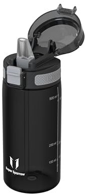 Super Sparrow Water Bottle - 500ml - TouchSip Bottle - BPA-Free, Non-Toxic, Eco-Friendly - Straw Tritan Bottles for Kids, Sports, Outdoors, Camping, Travel