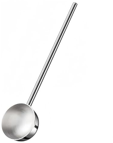 Yurhuit Cucharón de Sopa Pequeño Cuchara Profunda de Metal de Acero Inoxidable con Pico Vertedor Cucharones para Salsa de Manejar de 2 Onzas Resistente Al 10,5 Pulgadas
