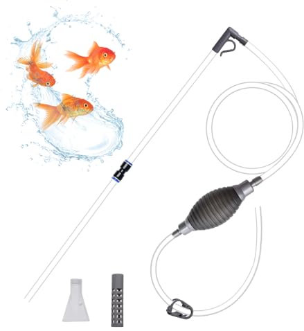 CONNECTION 7 Stück Handpumpe Mulmsauger Aquarium 2.2M Aquarium Wasserwechsel Aquarium Reiniger Aquarium Sauger Bodengrund Reinigen Aquarium Reinigungsset für Wasserwechsel Kies Sand Reinigung (Grau)